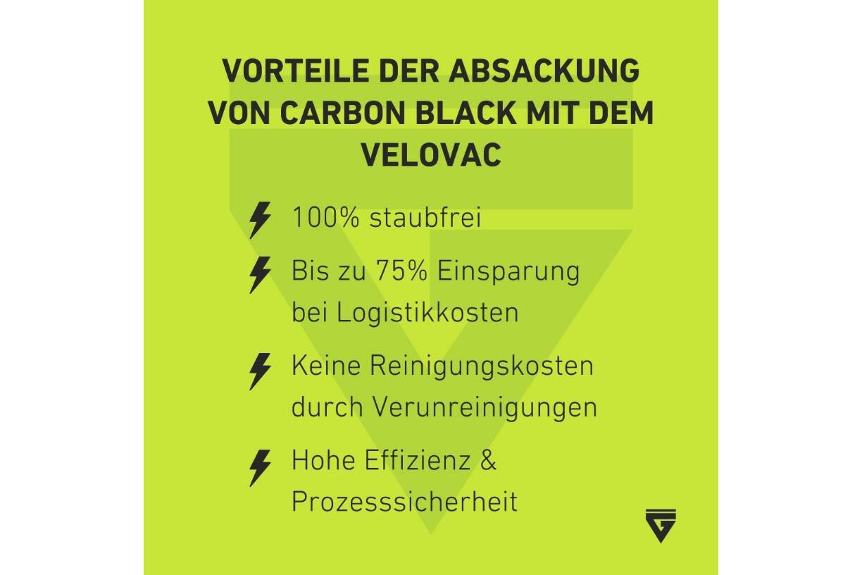 Vorteile  bei der Absackung von Carbon Black mit VeloVac