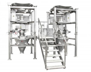 Innovative station for emptying big bags safely, hygienically, and residue- 